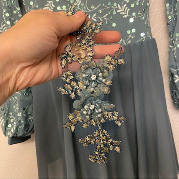 Weissman Dance Costume sage green sequin appliqué Saint Honesty 13413 Child MC - Picture 4 of 10